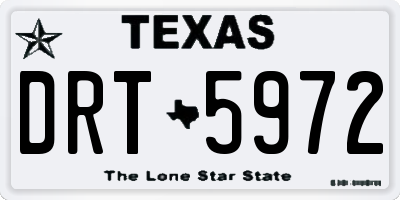 TX license plate DRT5972