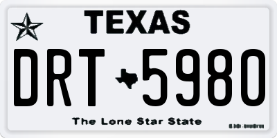 TX license plate DRT5980