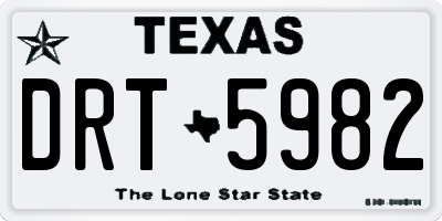TX license plate DRT5982