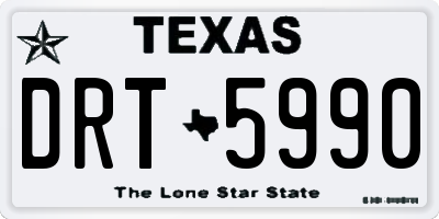 TX license plate DRT5990