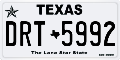 TX license plate DRT5992