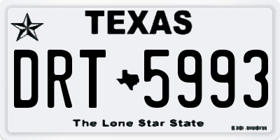 TX license plate DRT5993