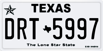 TX license plate DRT5997