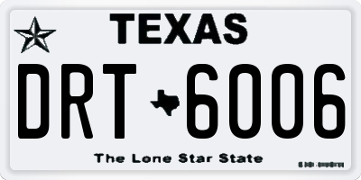 TX license plate DRT6006