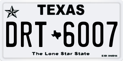 TX license plate DRT6007