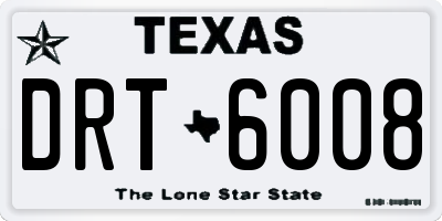 TX license plate DRT6008