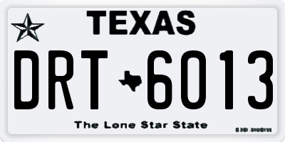 TX license plate DRT6013