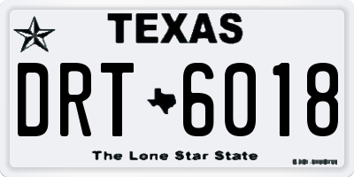 TX license plate DRT6018