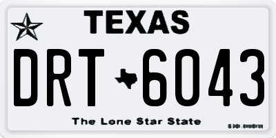 TX license plate DRT6043