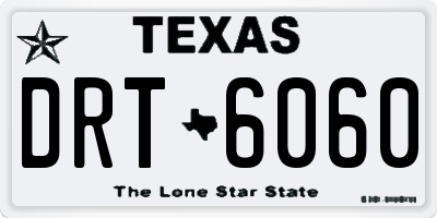 TX license plate DRT6060