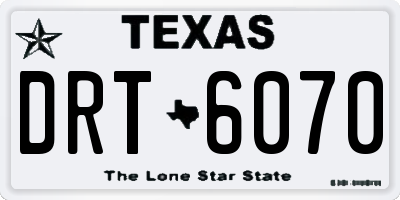 TX license plate DRT6070