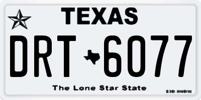 TX license plate DRT6077