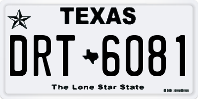TX license plate DRT6081