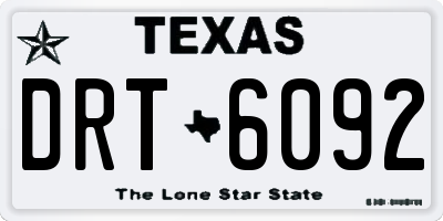 TX license plate DRT6092