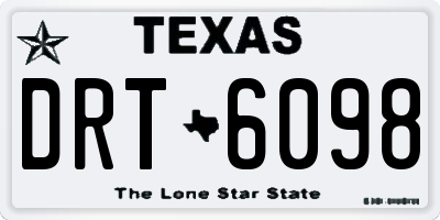 TX license plate DRT6098