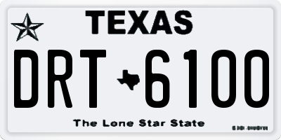 TX license plate DRT6100