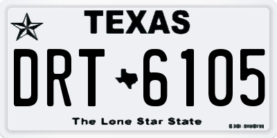 TX license plate DRT6105