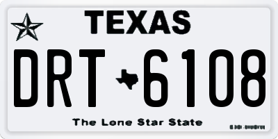 TX license plate DRT6108