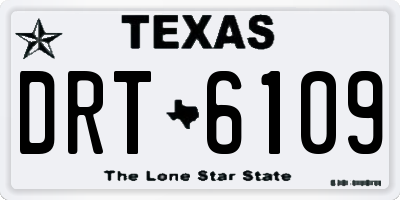 TX license plate DRT6109