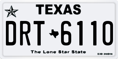 TX license plate DRT6110