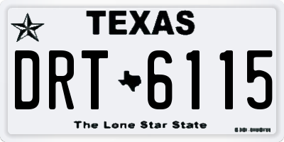 TX license plate DRT6115