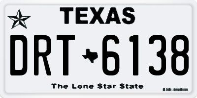 TX license plate DRT6138