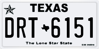 TX license plate DRT6151