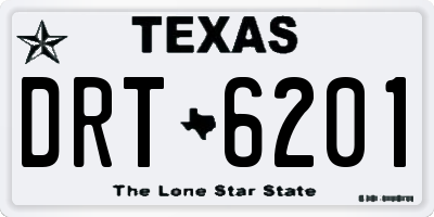 TX license plate DRT6201