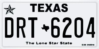 TX license plate DRT6204