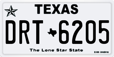 TX license plate DRT6205