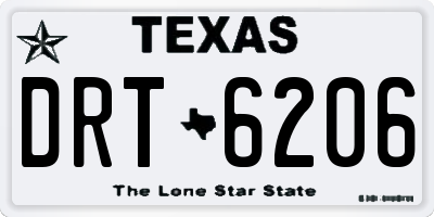 TX license plate DRT6206
