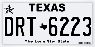 TX license plate DRT6223