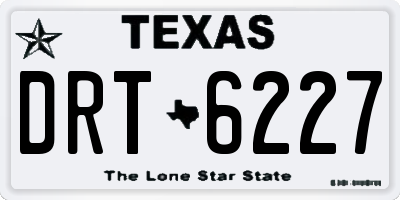 TX license plate DRT6227