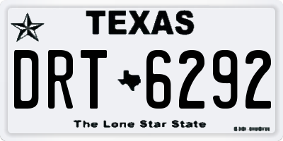TX license plate DRT6292