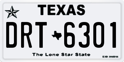TX license plate DRT6301