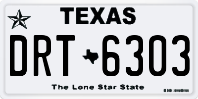 TX license plate DRT6303