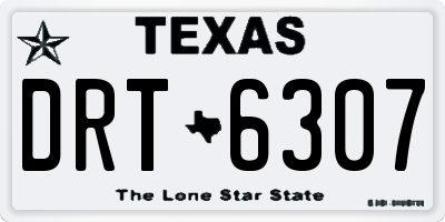 TX license plate DRT6307