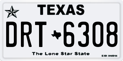 TX license plate DRT6308