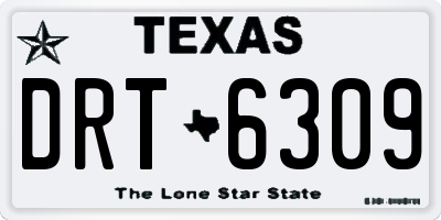TX license plate DRT6309