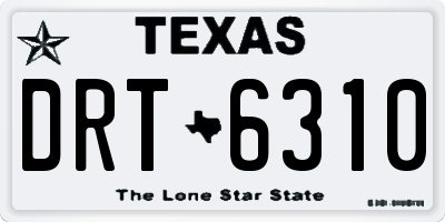 TX license plate DRT6310