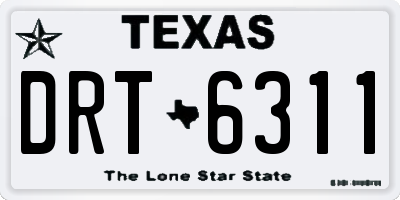TX license plate DRT6311