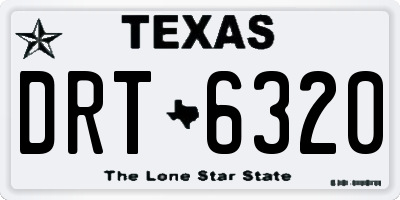 TX license plate DRT6320