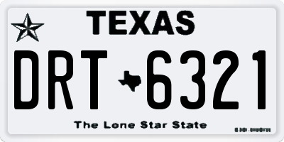 TX license plate DRT6321