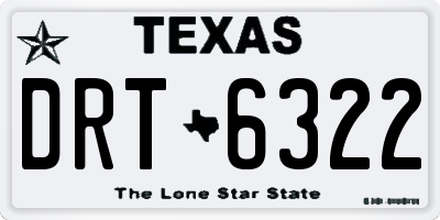 TX license plate DRT6322