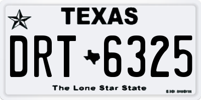TX license plate DRT6325