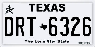 TX license plate DRT6326