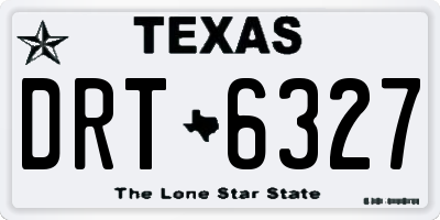 TX license plate DRT6327