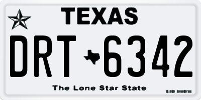 TX license plate DRT6342