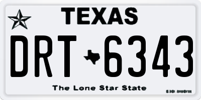 TX license plate DRT6343