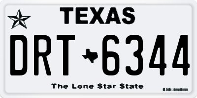 TX license plate DRT6344